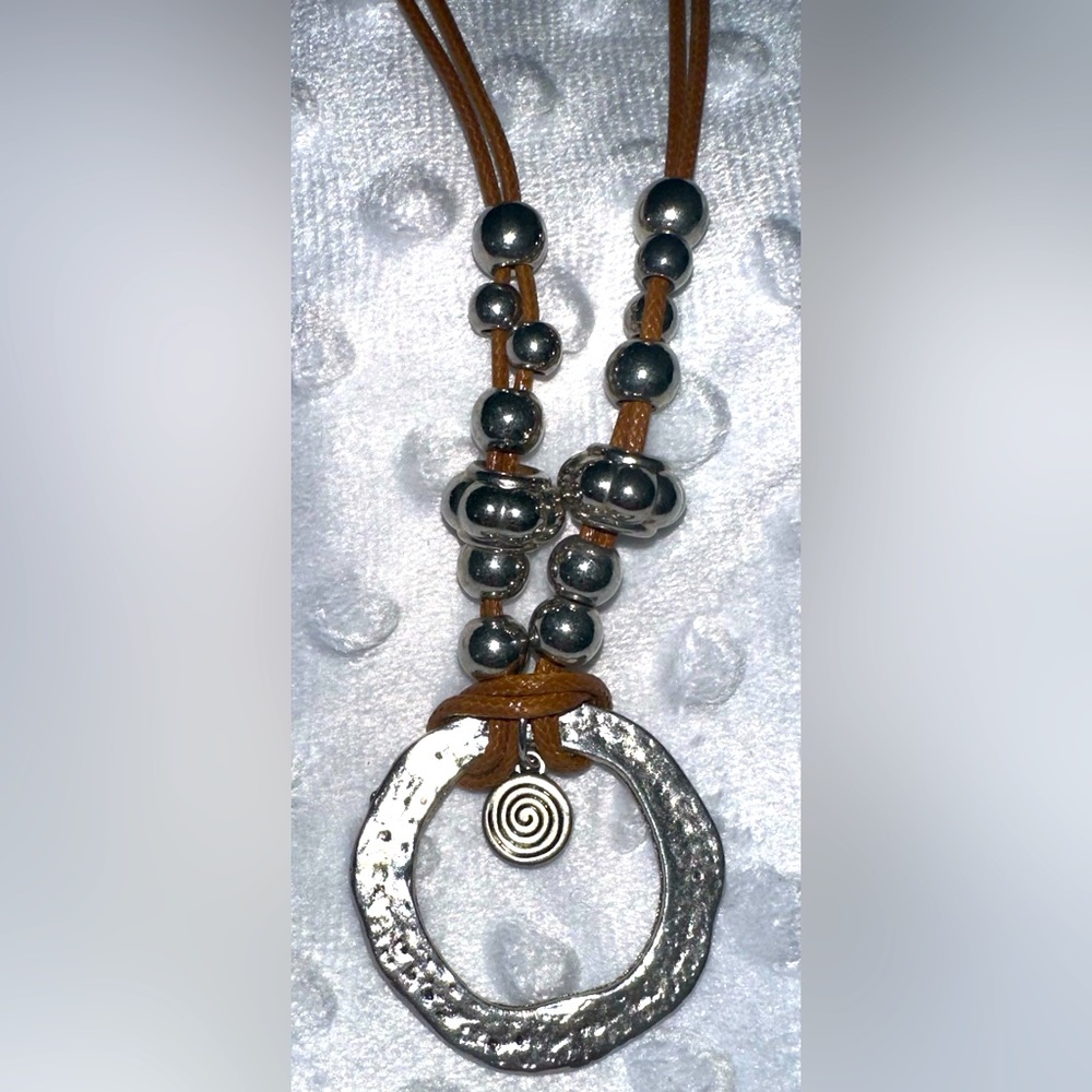 Brand New Handmade 18” Faux Leather Necklace